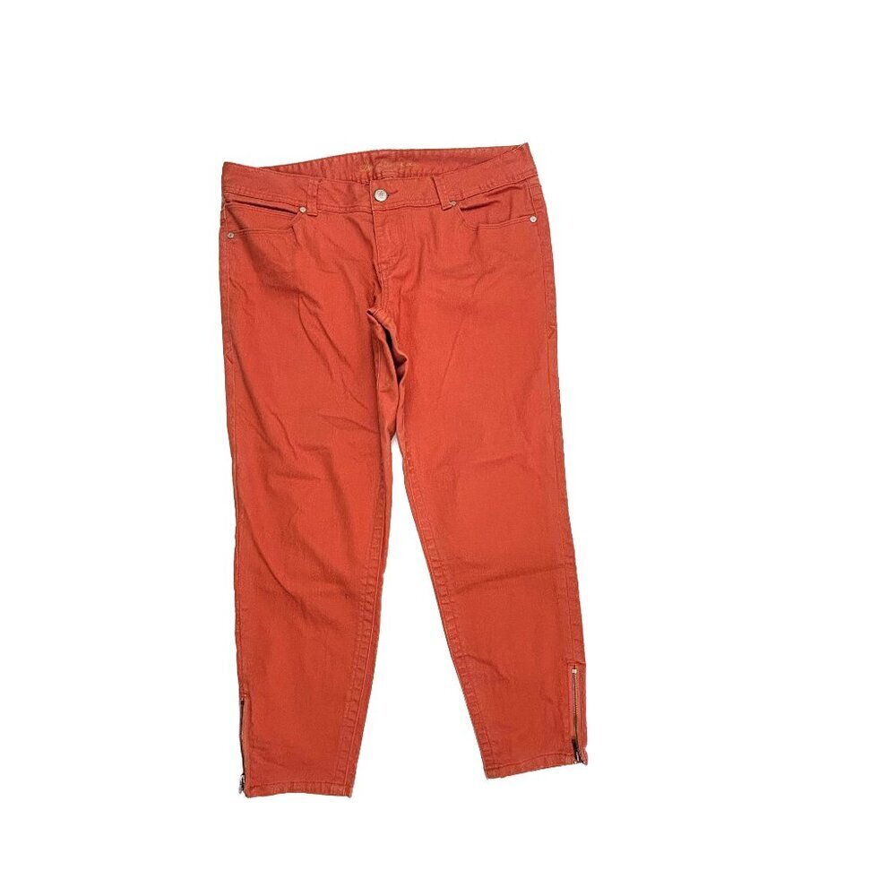 American Rag Skinny Zipper Ankle Women's size 15 Orange Denim Jeans